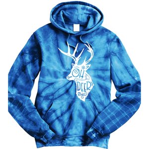 Christmas Snowflake Cute Deer Oh Reindeer Print Cool Gift Tie Dye Hoodie