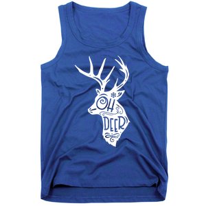 Christmas Snowflake Cute Deer Oh Reindeer Print Cool Gift Tank Top