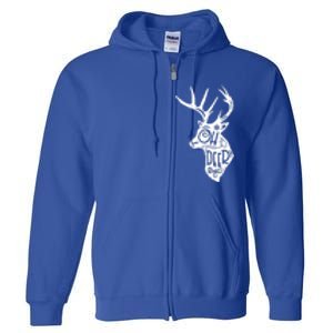 Christmas Snowflake Cute Deer Oh Reindeer Print Cool Gift Full Zip Hoodie