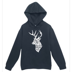 Christmas Snowflake Cute Deer Oh Reindeer Print Cool Gift Urban Pullover Hoodie