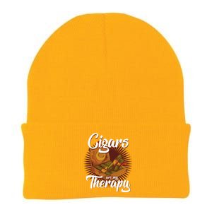 Cigar Smoking Cigars Are My Therapy Smoker Gift Knit Cap Winter Beanie