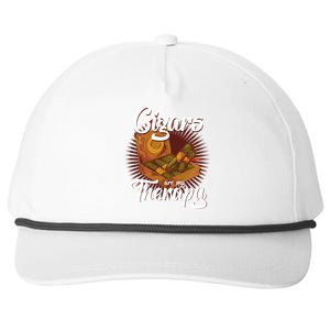 Cigar Smoking Cigars Are My Therapy Smoker Gift Snapback Five-Panel Rope Hat