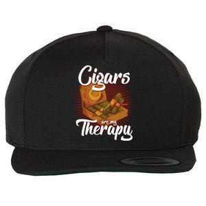 Cigar Smoking Cigars Are My Therapy Smoker Gift Wool Snapback Cap