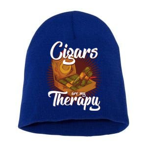 Cigar Smoking Cigars Are My Therapy Smoker Gift Short Acrylic Beanie