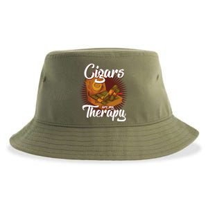 Cigar Smoking Cigars Are My Therapy Smoker Gift Sustainable Bucket Hat