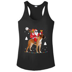 Christmas Santa Claus Riding Boxer Dog Lights Xmas Holiday Cool Gift Ladies PosiCharge Competitor Racerback Tank