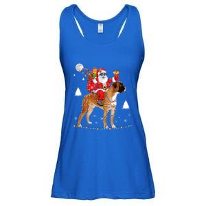 Christmas Santa Claus Riding Boxer Dog Lights Xmas Holiday Cool Gift Ladies Essential Flowy Tank