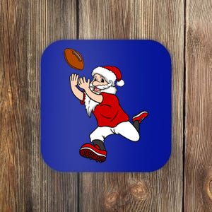 Christmas Santa Catching Football Team Sport Player Xmas Gift Coaster