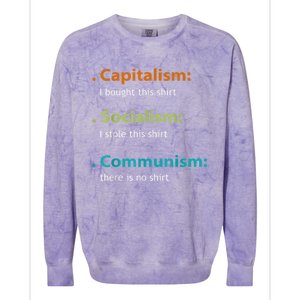 Capitalism Socialism Communism Libertarian Economics Freedom Colorblast Crewneck Sweatshirt