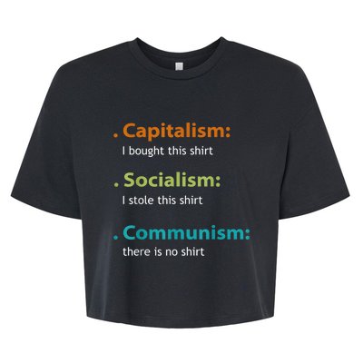 Capitalism Socialism Communism Libertarian Economics Freedom Bella+Canvas Jersey Crop Tee