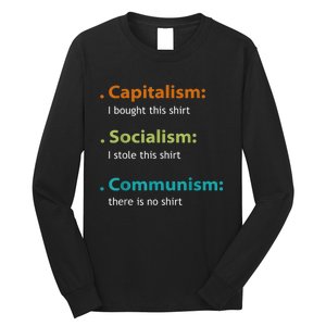 Capitalism Socialism Communism Libertarian Economics Freedom Long Sleeve Shirt