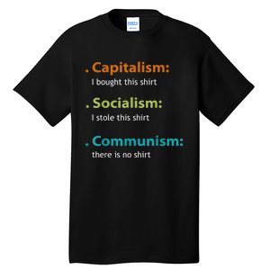 Capitalism Socialism Communism Libertarian Economics Freedom Tall T-Shirt