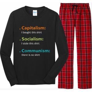 Capitalism Socialism Communism Libertarian Economics Freedom Long Sleeve Pajama Set