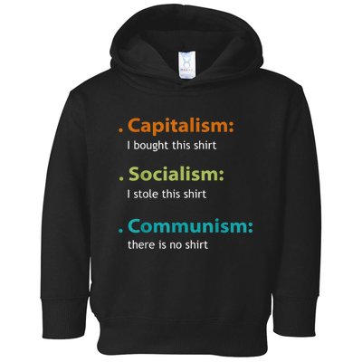 Capitalism Socialism Communism Libertarian Economics Freedom Toddler Hoodie