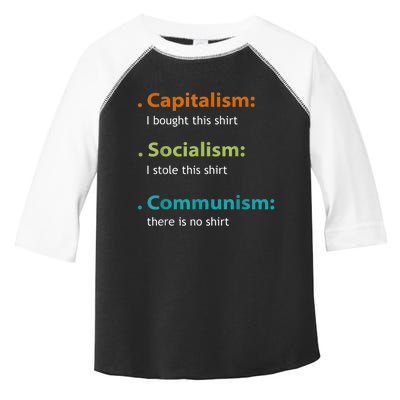 Capitalism Socialism Communism Libertarian Economics Freedom Toddler Fine Jersey T-Shirt