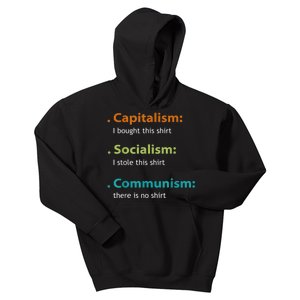 Capitalism Socialism Communism Libertarian Economics Freedom Kids Hoodie