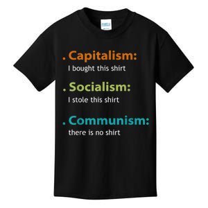 Capitalism Socialism Communism Libertarian Economics Freedom Kids T-Shirt