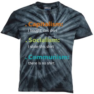 Capitalism Socialism Communism Libertarian Economics Freedom Kids Tie-Dye T-Shirt