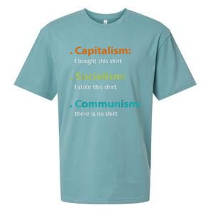 Capitalism Socialism Communism Libertarian Economics Freedom Sueded Cloud Jersey T-Shirt