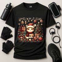 Cute Santa Cat With Christmas Stuff Cooling Performance Crew T-Shirt