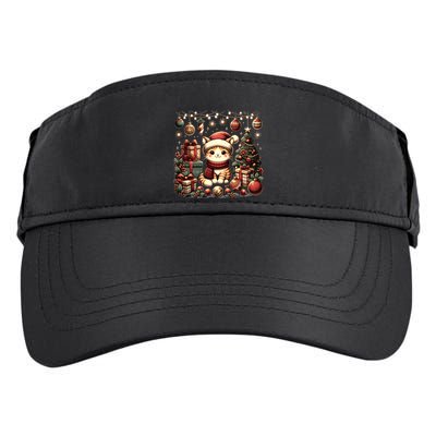 Cute Santa Cat With Christmas Stuff Adult Drive Performance Visor