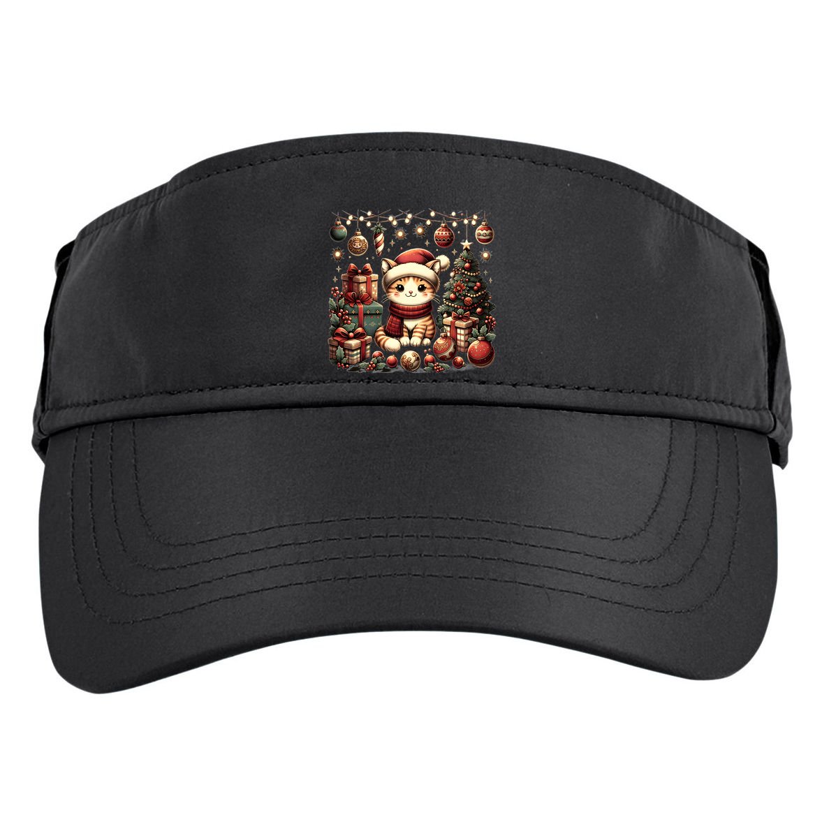 Cute Santa Cat With Christmas Stuff Adult Drive Performance Visor