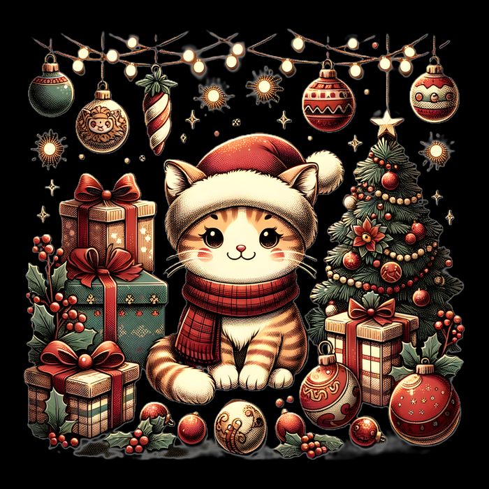 Cute Santa Cat With Christmas Stuff 16 in Basic Backpack