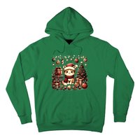 Cute Santa Cat With Christmas Stuff Hoodie