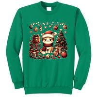 Cute Santa Cat With Christmas Stuff Sweatshirt