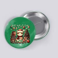 Cute Santa Cat With Christmas Stuff Button