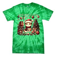 Cute Santa Cat With Christmas Stuff Tie-Dye T-Shirt