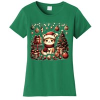 Cute Santa Cat With Christmas Stuff Women's T-Shirt