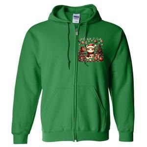 Cute Santa Cat With Christmas Stuff Full Zip Hoodie