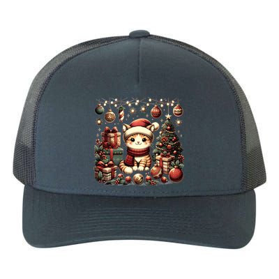 Cute Santa Cat With Christmas Stuff Yupoong Adult 5-Panel Trucker Hat