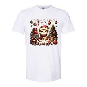 Cute Santa Cat With Christmas Stuff Softstyle CVC T-Shirt