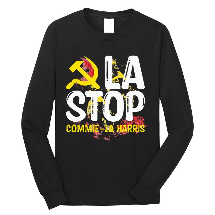 Commiela Stop Commiela Harris Stop Kamala Trump 2024 Long Sleeve Shirt