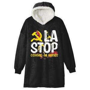 Commiela Stop Commiela Harris Stop Kamala Trump 2024 Hooded Wearable Blanket