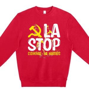 Commiela Stop Commiela Harris Stop Kamala Trump 2024 Premium Crewneck Sweatshirt