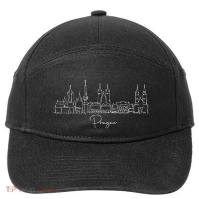 City Skyline Czech Republic Prague 7-Panel Snapback Hat