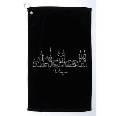 City Skyline Czech Republic Prague Golf Towel