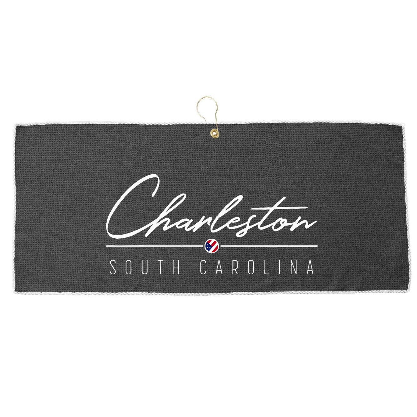 Charleston Sc Large Microfiber Waffle Golf Towel