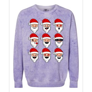 Christmas Santa Claus Funny Faces xmas Colorblast Crewneck Sweatshirt