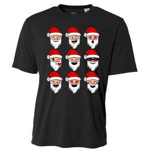 Christmas Santa Claus Funny Faces xmas Cooling Performance Crew T-Shirt