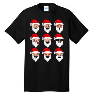 Christmas Santa Claus Funny Faces xmas Tall T-Shirt