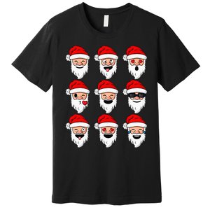 Christmas Santa Claus Funny Faces xmas Premium T-Shirt