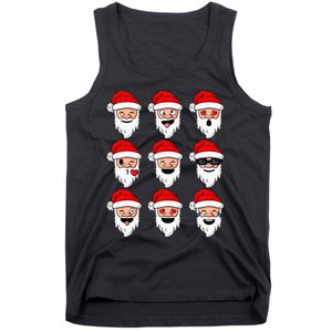 Christmas Santa Claus Funny Faces xmas Tank Top