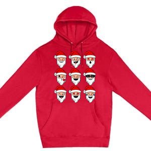 Christmas Santa Claus Funny Faces xmas Premium Pullover Hoodie