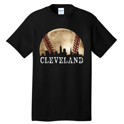 Cleveland Skyline City Vintage Baseball Lover Tall T-Shirt