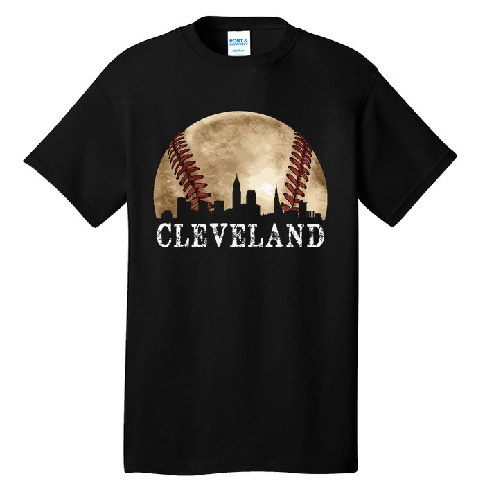 Cleveland Skyline City Vintage Baseball Lover Tall T-Shirt