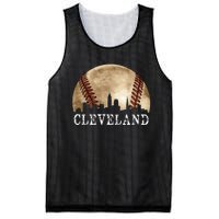 Cleveland Skyline City Vintage Baseball Lover Mesh Reversible Basketball Jersey Tank